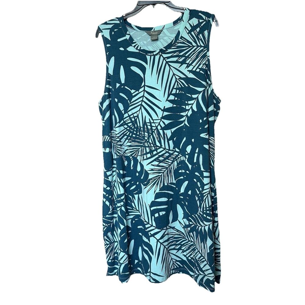 Natural Reflections Dress 2X Sleeveless Midi Pullover Tropical Summer Outdoor
